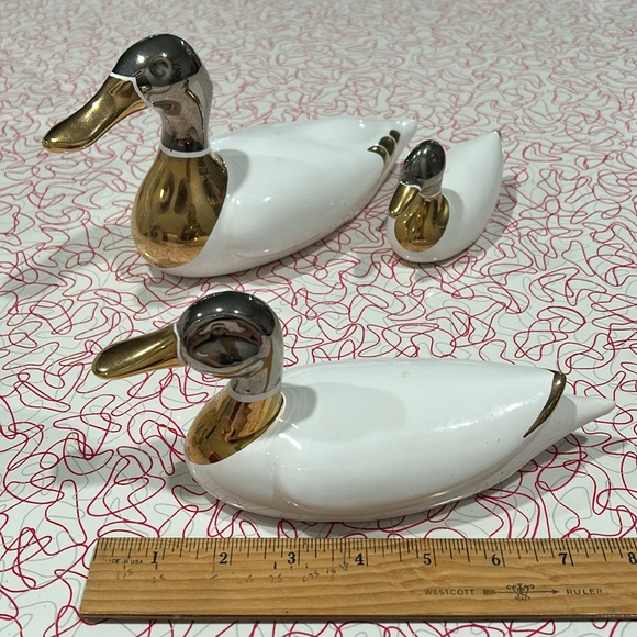 Set of 3 Ceramic Mallard Duck Figurines Made in Portugal - Picture 5 of 10